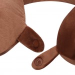 VIAGGI U Shape Round Memory Foam Soft Travel Neck Pillow for Neck Pain Relief Cervical Orthopedic Use Comfortable Neck Rest - Golden Brown